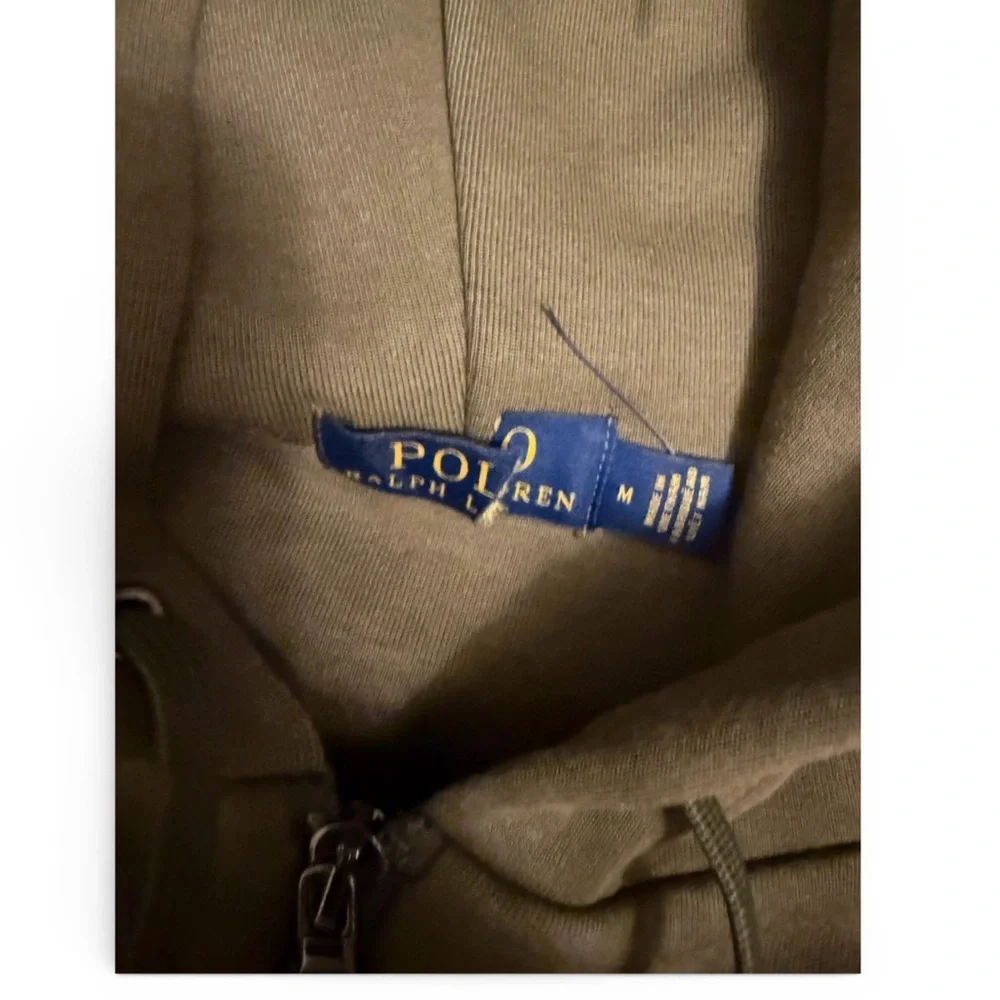 Polo Ralph Lauren Men's M Double Knit Full Zip Hoodie Olive Green - Picture 6 of 6